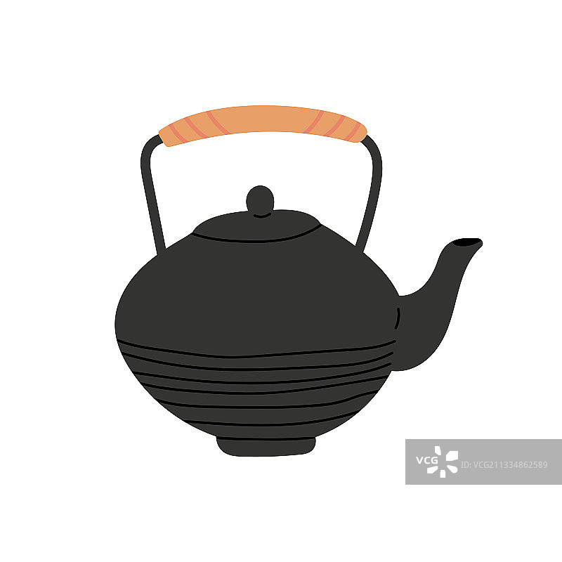 厨房茶壶卡通hygge壶从粘土图片素材