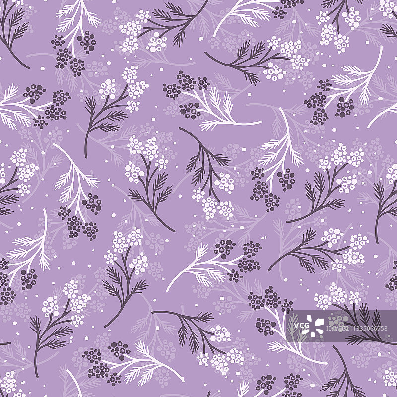 花的无缝图案与春紫野生图片素材