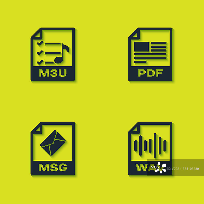 设置m3u文件文件wav MSG和PDF图标图片素材