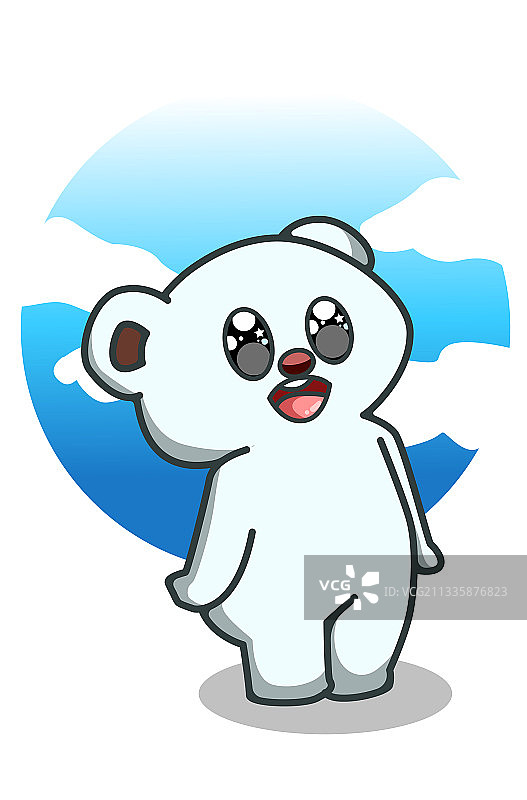 可爱的北极熊卡通图片素材