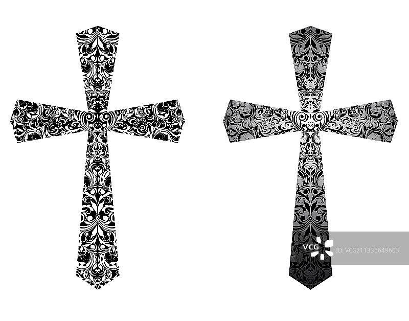 基督教跨越了黑色和白色图片素材