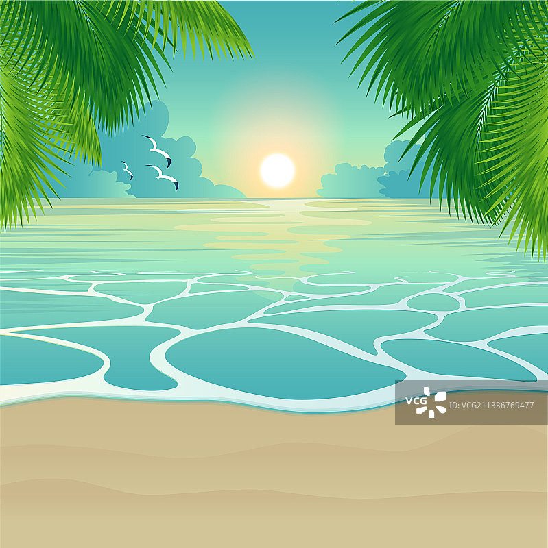 海湾热带海滩背景图片素材