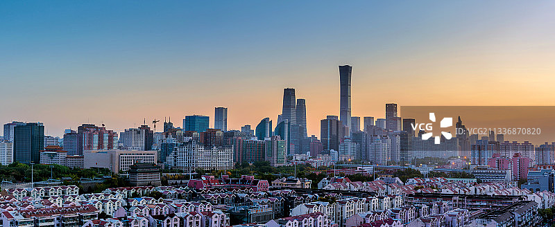 中国首都北京CBD清晨风光图片素材