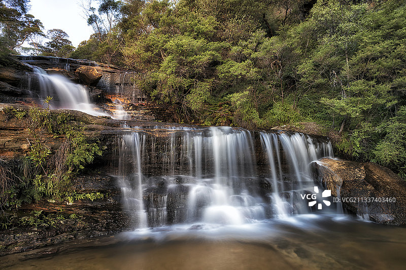 澳大利亚新南威尔士州蓝山森林瀑布美景图片素材