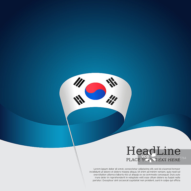 以蓝白为背景的韩国国旗图片素材