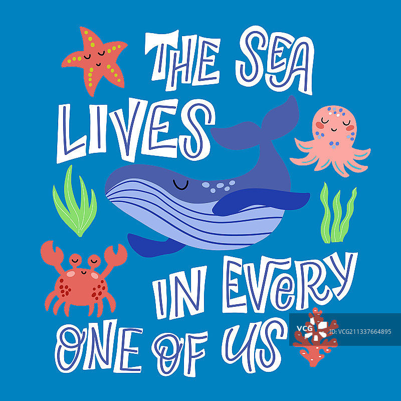 Set sea whale -sea生活在我们每个人的心中图片素材