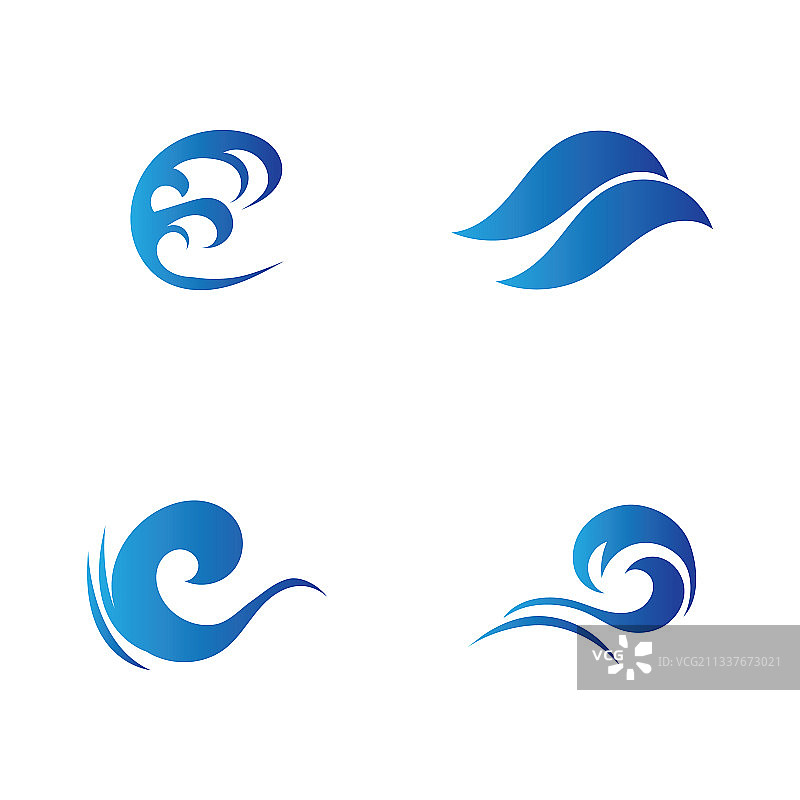 海浪标志设计模板图片素材