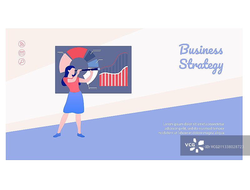 商业策略网页模板扁平化设计图片素材