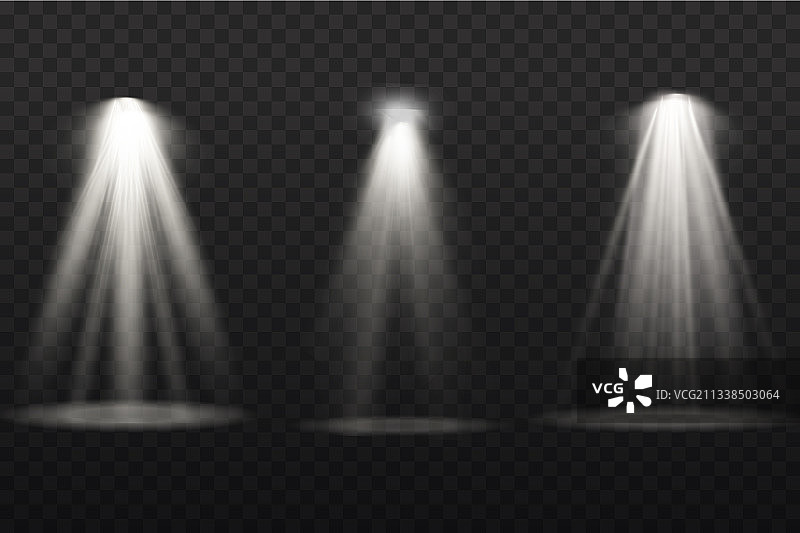 聚光灯投影仪灯光效果与白色光线图片素材