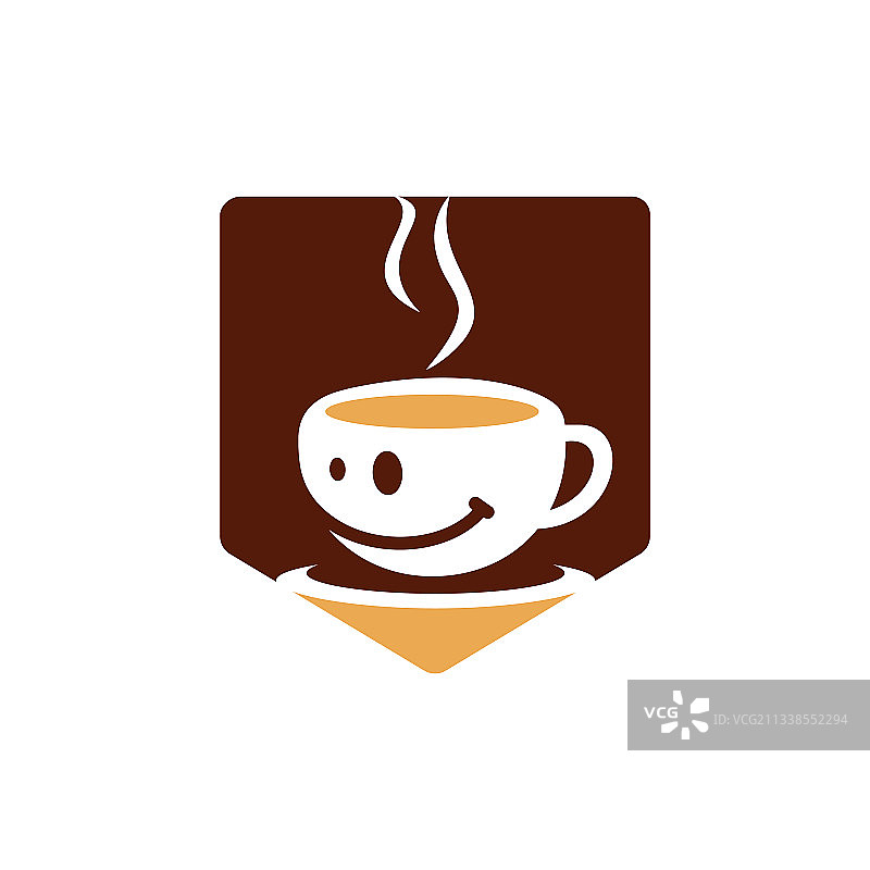 微笑咖啡logo设计图片素材