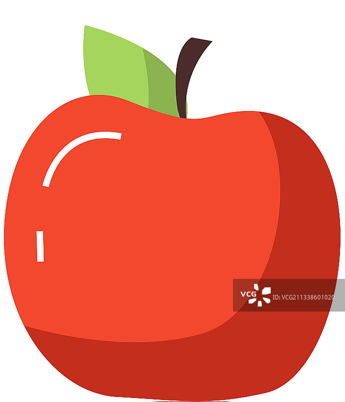 红苹果，带叶，白色健康甜的果实图片素材