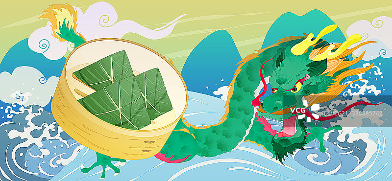 端午节美食粽子插画图片素材