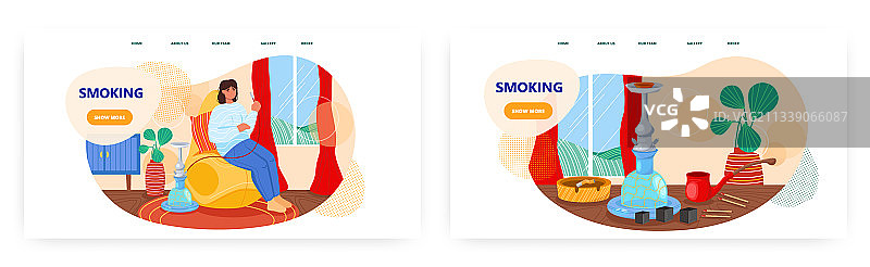 吸烟登陆页设计网站横幅图片素材