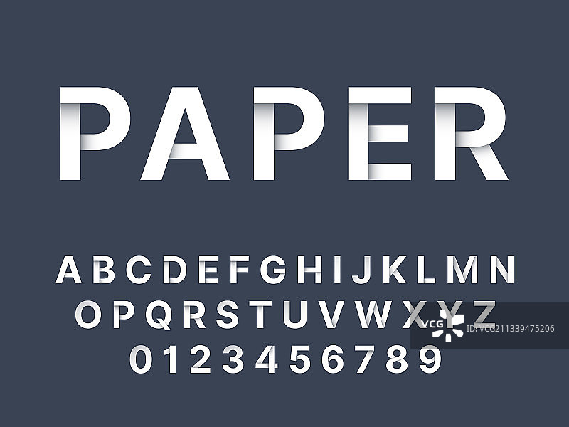 折纸字体白色折叠纸拉丁字母图片素材