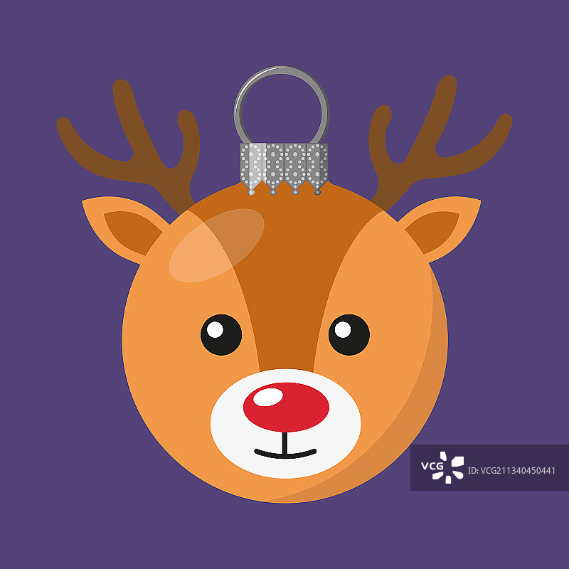 圣诞球与鹿脸孤立的小玩意图片素材
