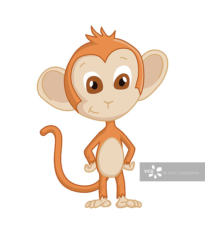 可爱有趣的彩色卡通猴子图片素材