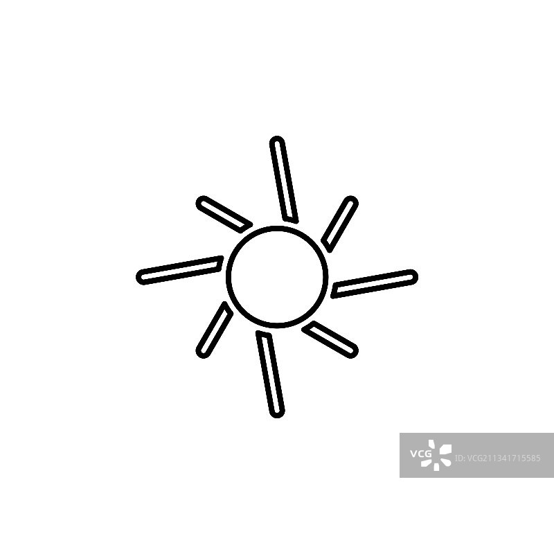 太阳夏天轮廓图标线夏天和图片素材