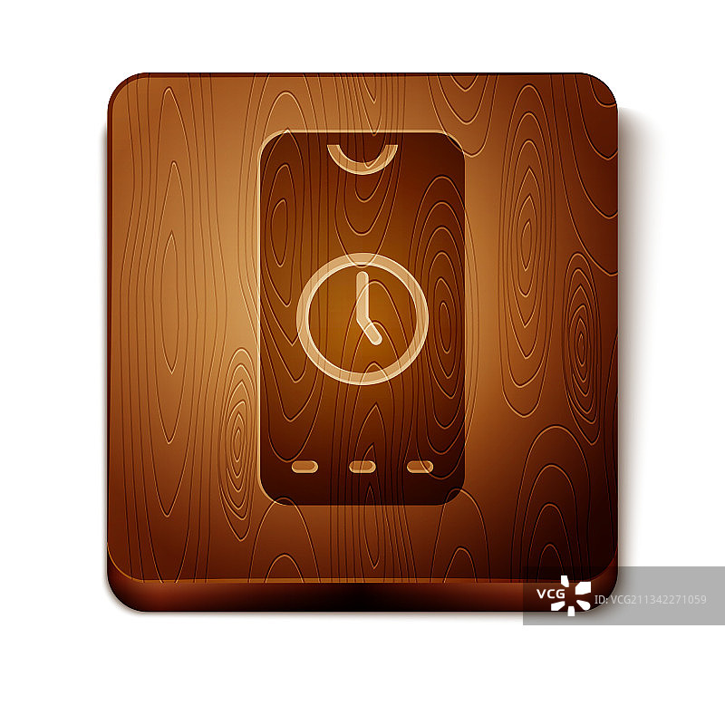 棕色闹钟应用程序智能手机界面图标图片素材