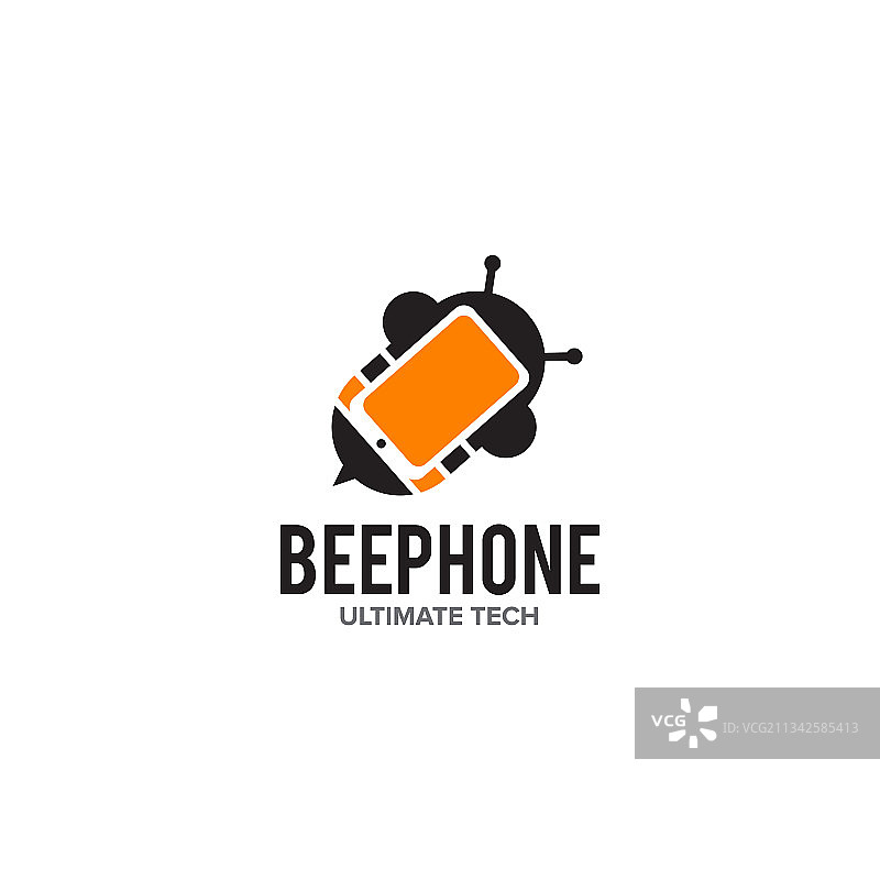 蜜蜂手机logo设计模板图片素材