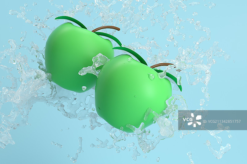3d渲染的水果饮料飞溅效果图片素材