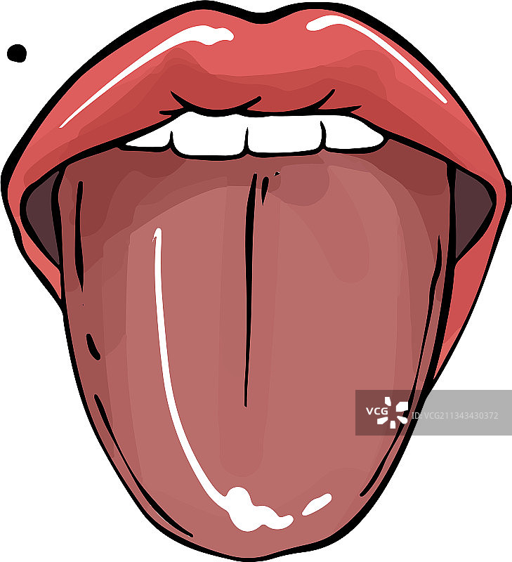 女人的嘴唇用舌头伸出性感的红唇图片素材