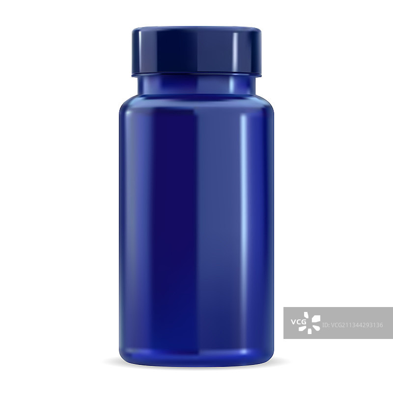 药丸瓶维生素补充瓶模型蓝色图片素材