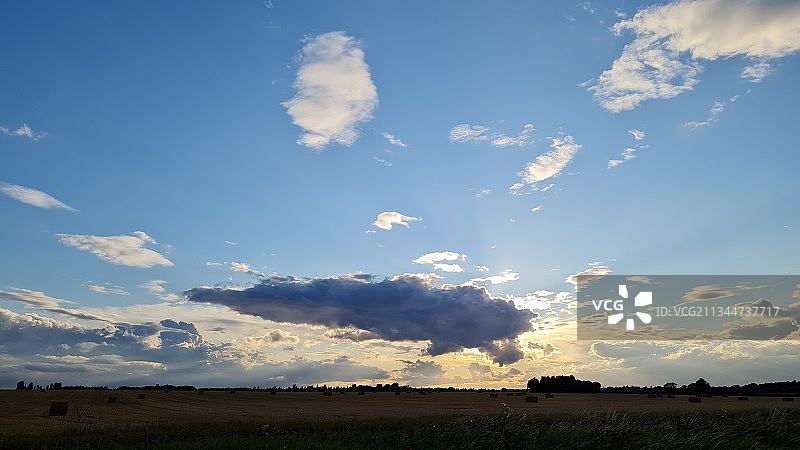 英国，贝德福德，日落时天空的风景图片素材