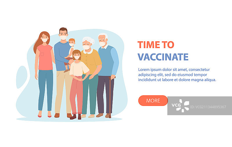 家庭疫苗接种概念父母子女图片素材