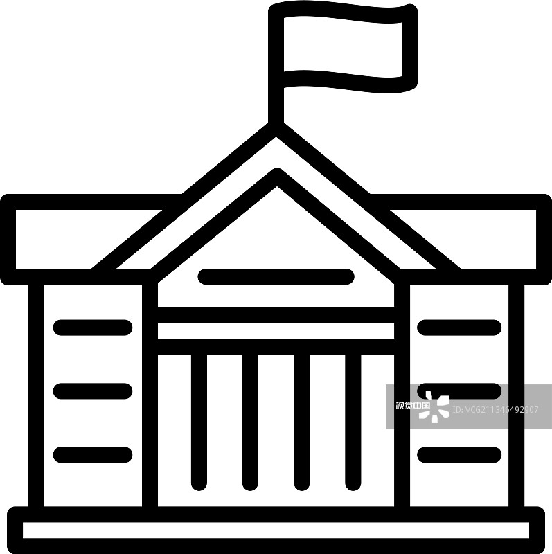 法院旗图标轮廓风格图片素材