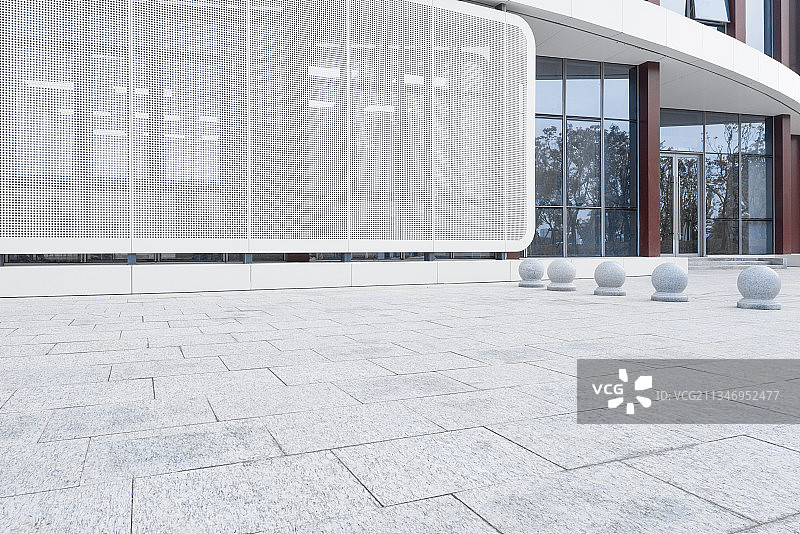 简洁的现代商务区砖地广场背景图图片素材