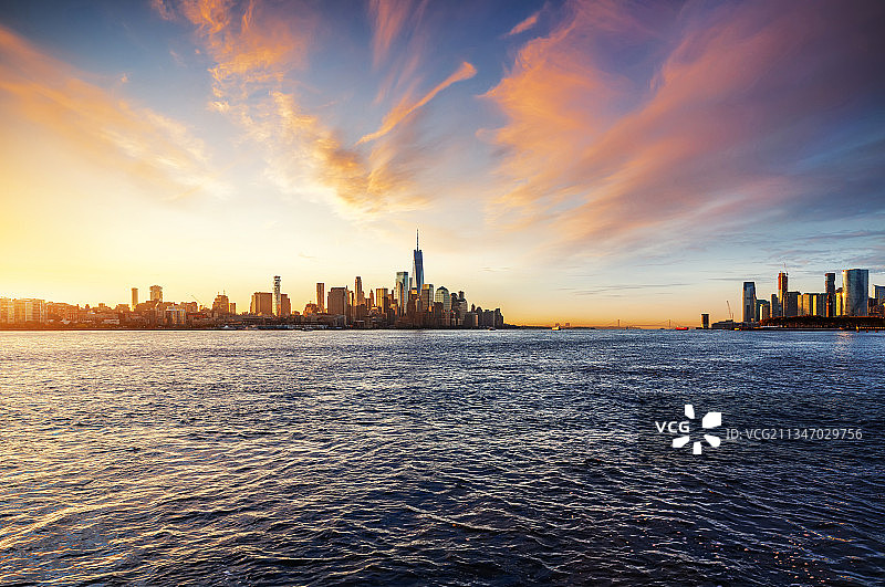 美国曼哈顿城市风光全景图片素材