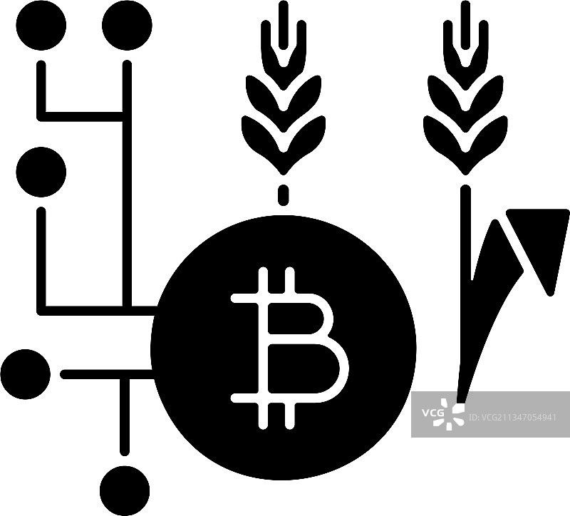 区块链农业技术黑色符号图片素材