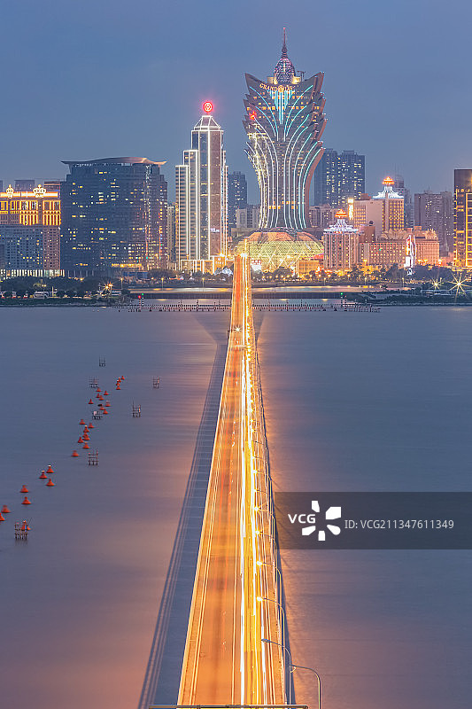 中国澳门特别行政区城市全景建筑风光图片素材