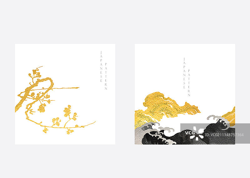 日本背景与金色和黑色纹理图片素材