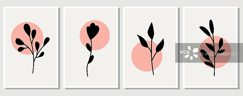 抽象元素简约简单的花卉图片素材