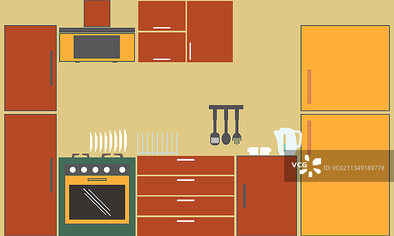 室内现代厨房极简标志图片素材