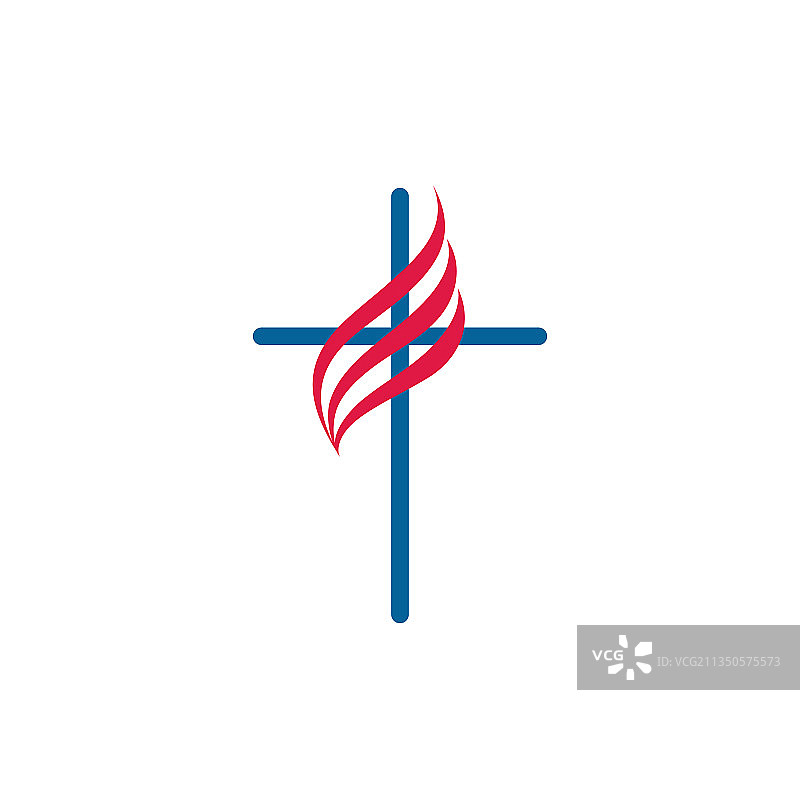 十字架与火基督教会标志图标图片素材