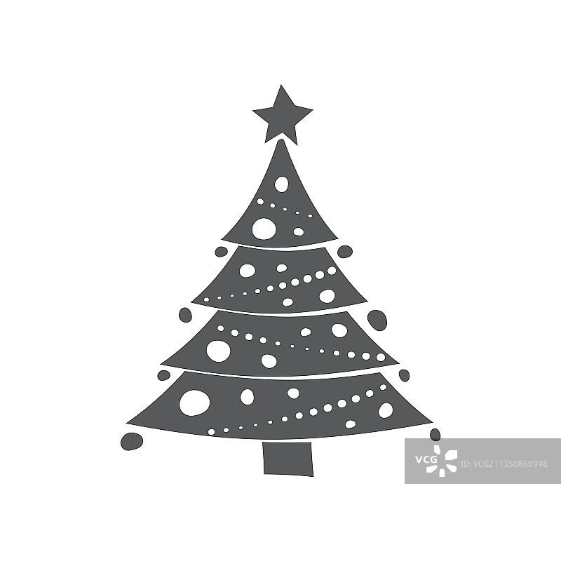 白色背景上的圣诞树图片素材