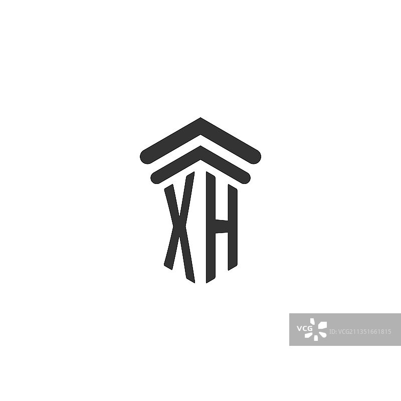 Xh首字母为律师事务所logo设计图片素材