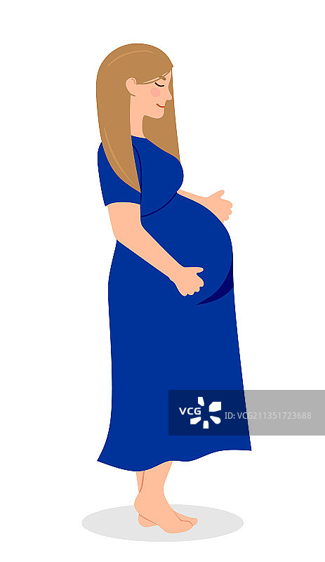 怀孕，一个可爱的现代海报怀孕图片素材