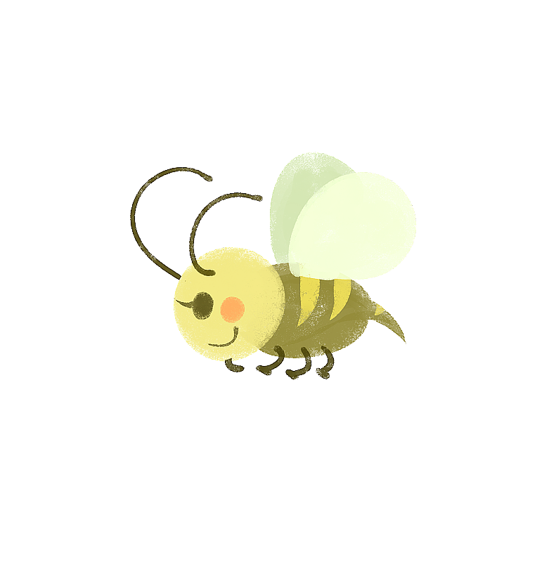 一只小蜜蜂插画元素图片素材