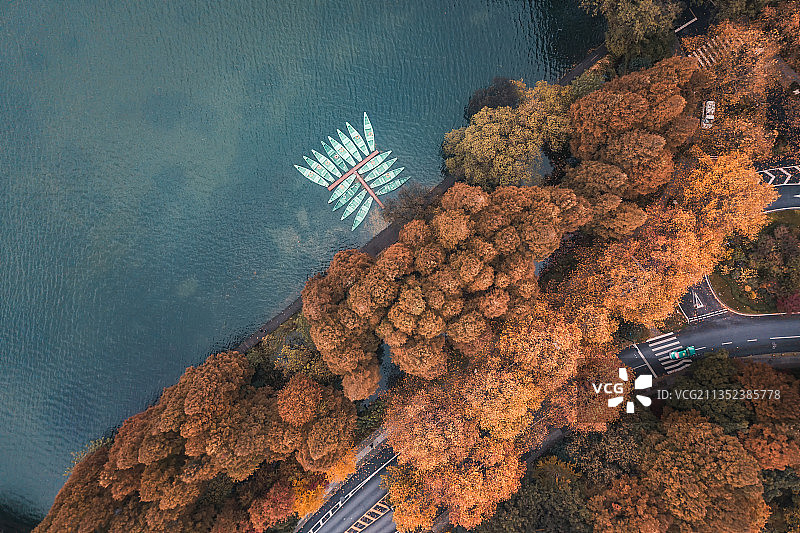 中国杭州西湖航拍风光图片素材