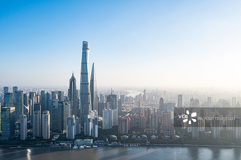上海陆家嘴CBD城市天际线风光图片素材