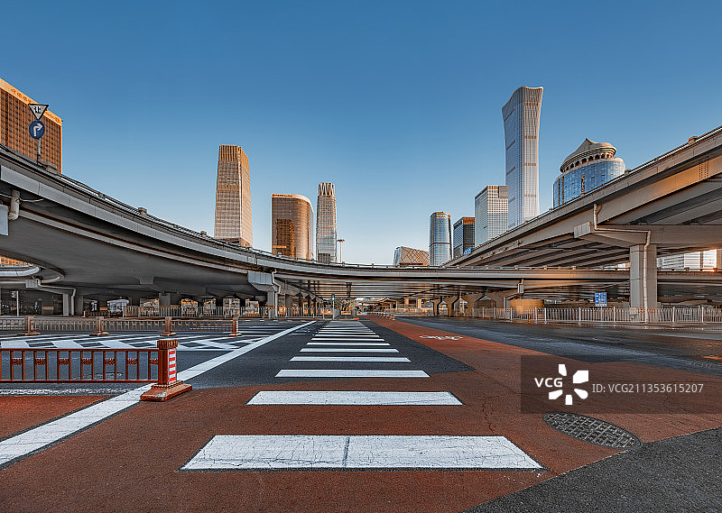 中国 北京CBD 中央商务核心区 东三环 国贸桥 立交桥图片素材