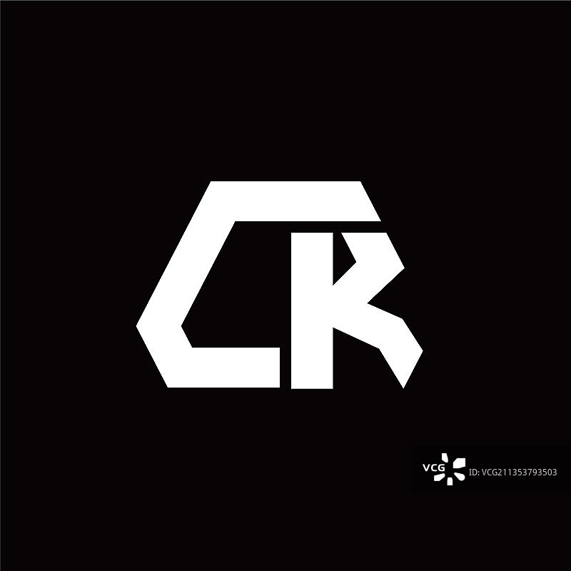 Ck标志字母与八角形风格设计图片素材