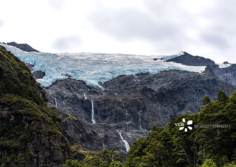 新西兰南岛阿斯帕林山冰川图片素材