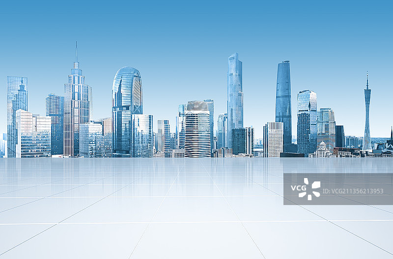 广州城市建筑地板广场背景图片素材