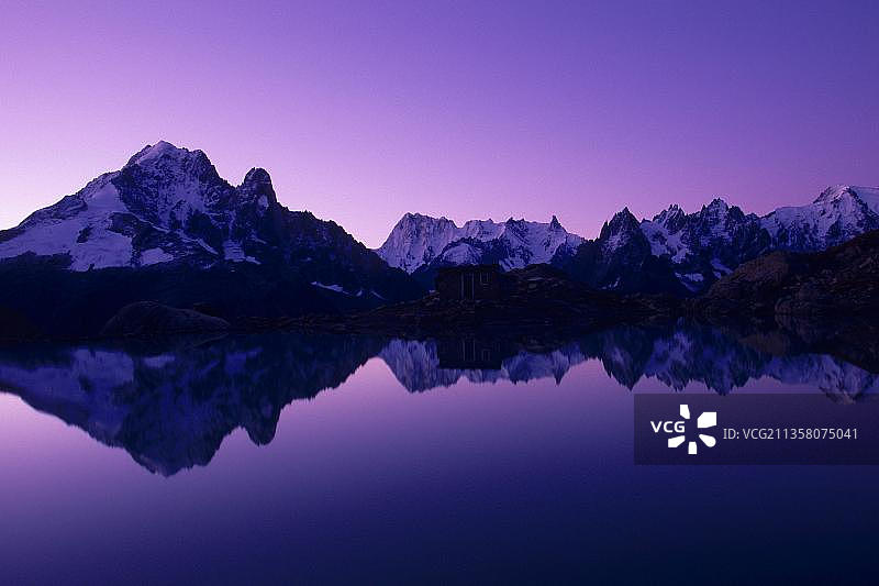 Lac Blanc, Mont Blanc山丘，Chamonix, Haute Savoie，法国，欧洲图片素材
