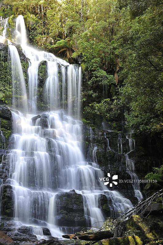 纳尔逊瀑布，富兰克林戈登国家公园，塔斯马尼亚，澳大利亚，大洋洲图片素材