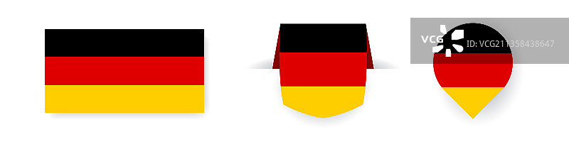 德国国旗标签点图标和简单的国旗图片素材